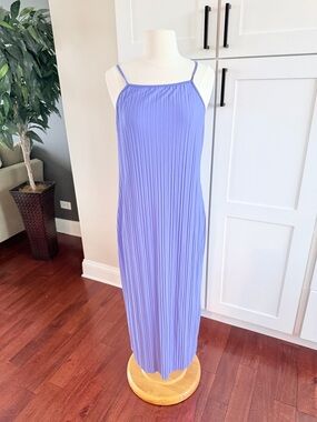 A NEW DAY Periwinkle Pleated Spaghetti Strap Maxi Dress Small